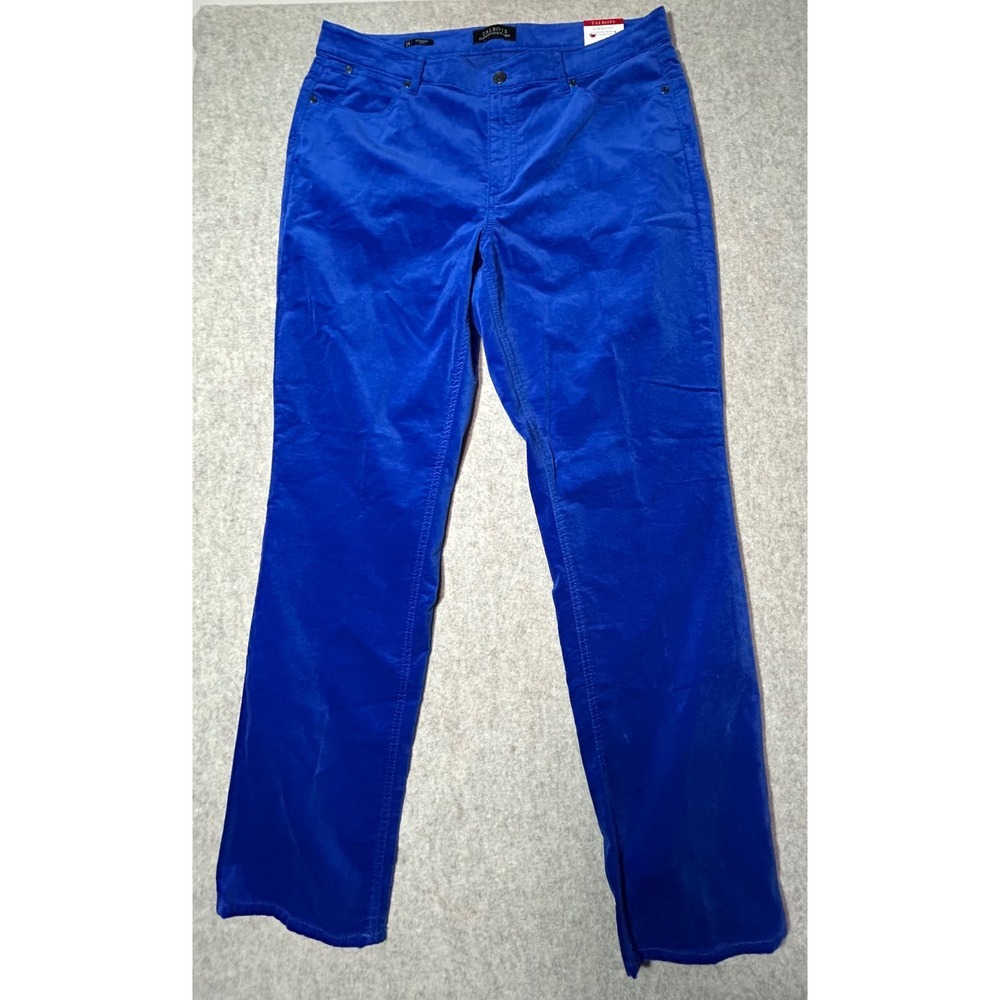 Talbots Curvy 5-Pocket Straight Blue Velvet-like Pants Womens Size 14 NEW